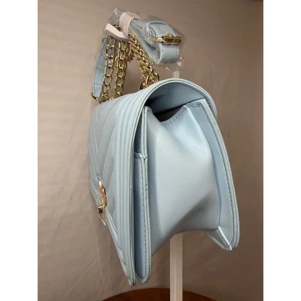 Valentino Orlandi Chevron Crossbody Light Blue NWT MSRP $249
